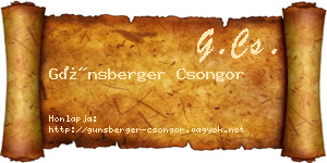 Günsberger Csongor névjegykártya